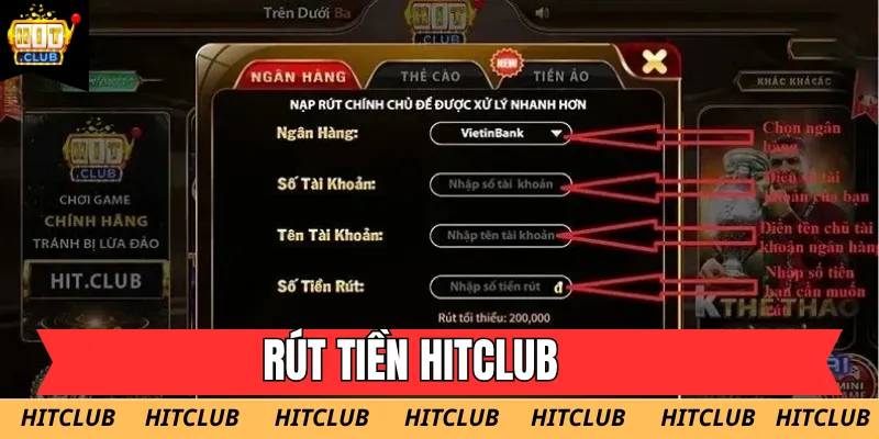 Thực hiện các bước rút tiền Hitclub chính xác để nhận thưởng an toàn trong vòng 5 phút
